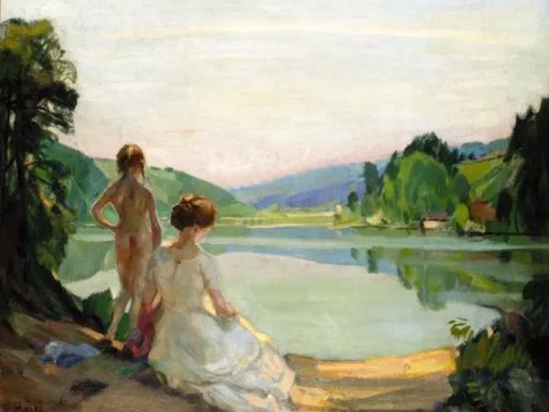 1881-Ernst Hodel junior - Al lago